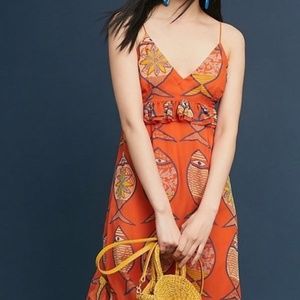 NWT Anthropologie SUMMER SCHOOL SILK DRESS S